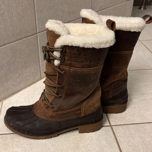 Kamik Brown and Cream Winter Boots